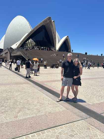 Jesse and Lori Dunlap at the Sydney Opera House in Australia