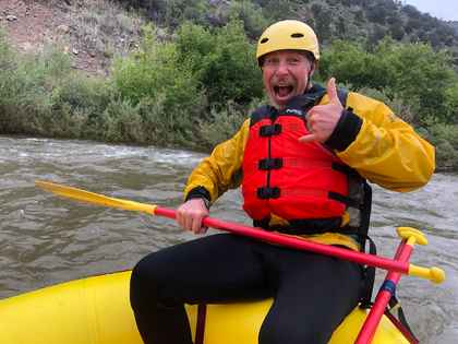 Jesse Dunlap whitewater rafting in Colorado