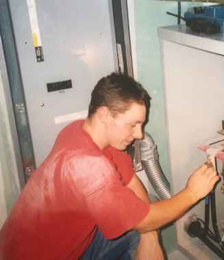 Jesse Dunlap on a commercial electrical job site