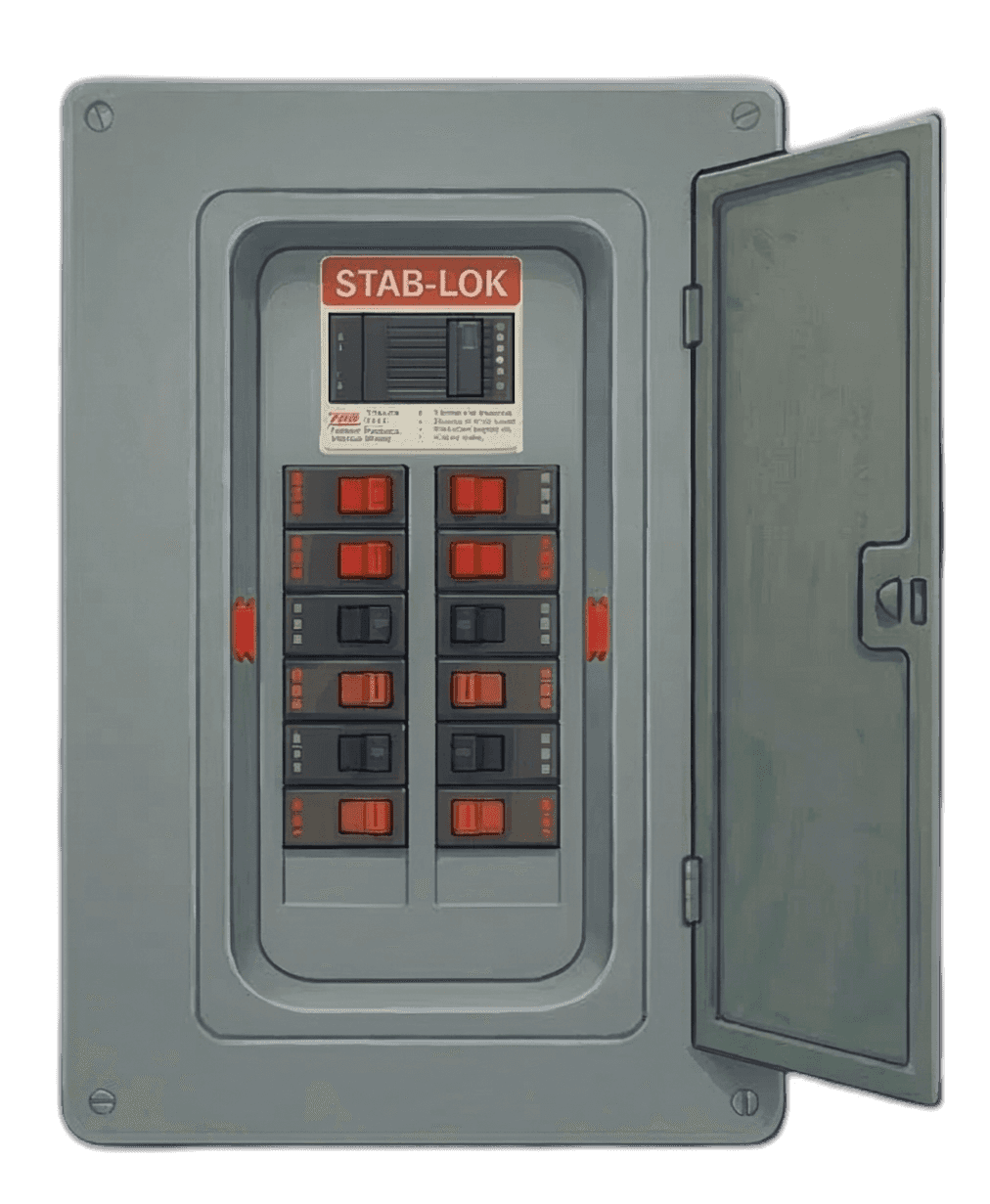 Federal Pacific Stab-Lok electrical panel illustration