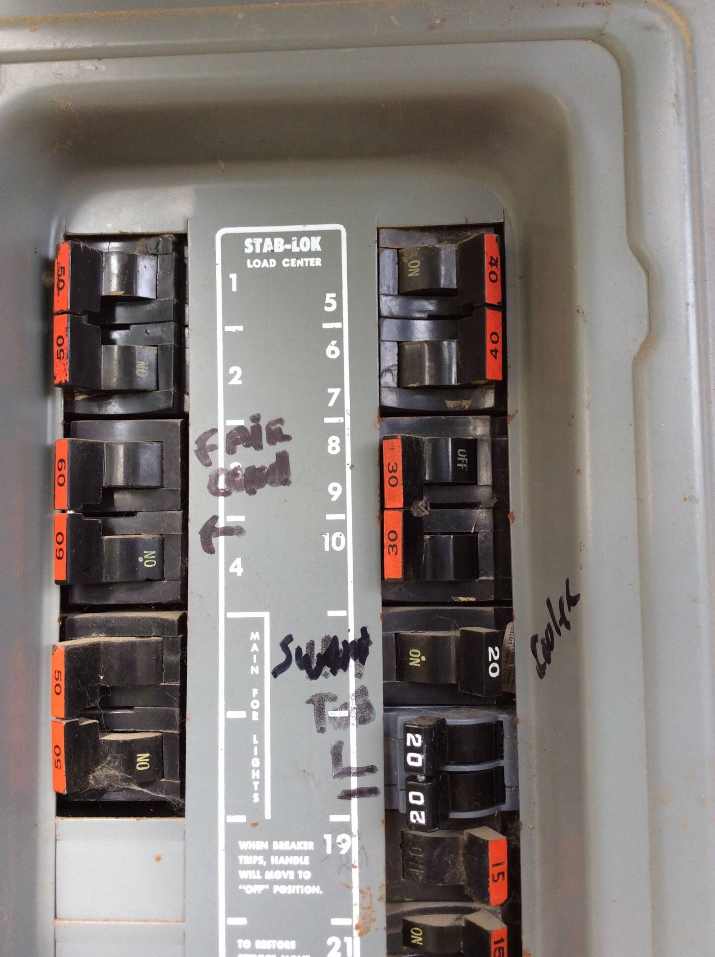 Federal Pacific Electric Stab-Lok panel, full size view