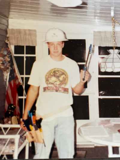 Jesse Dunlap on his first day in the electrical trade, 1998